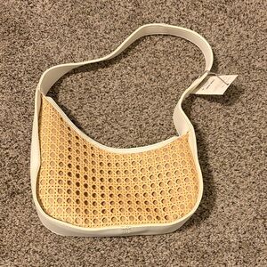 a new day Tan and White Shoulder Bag